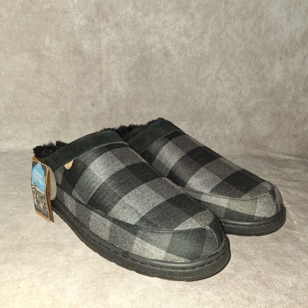 Lamo Julian Clog II Size 12 Men's Slippers Charcoal Plaid